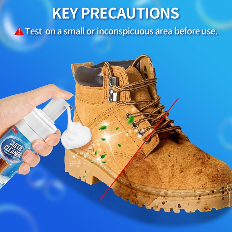 Jevvu Suede Shoe Cleaner, Suede & Nubuck Cleaner Foam, Shoe Cleaner Kit Removes Dirt & Stain - Image 3